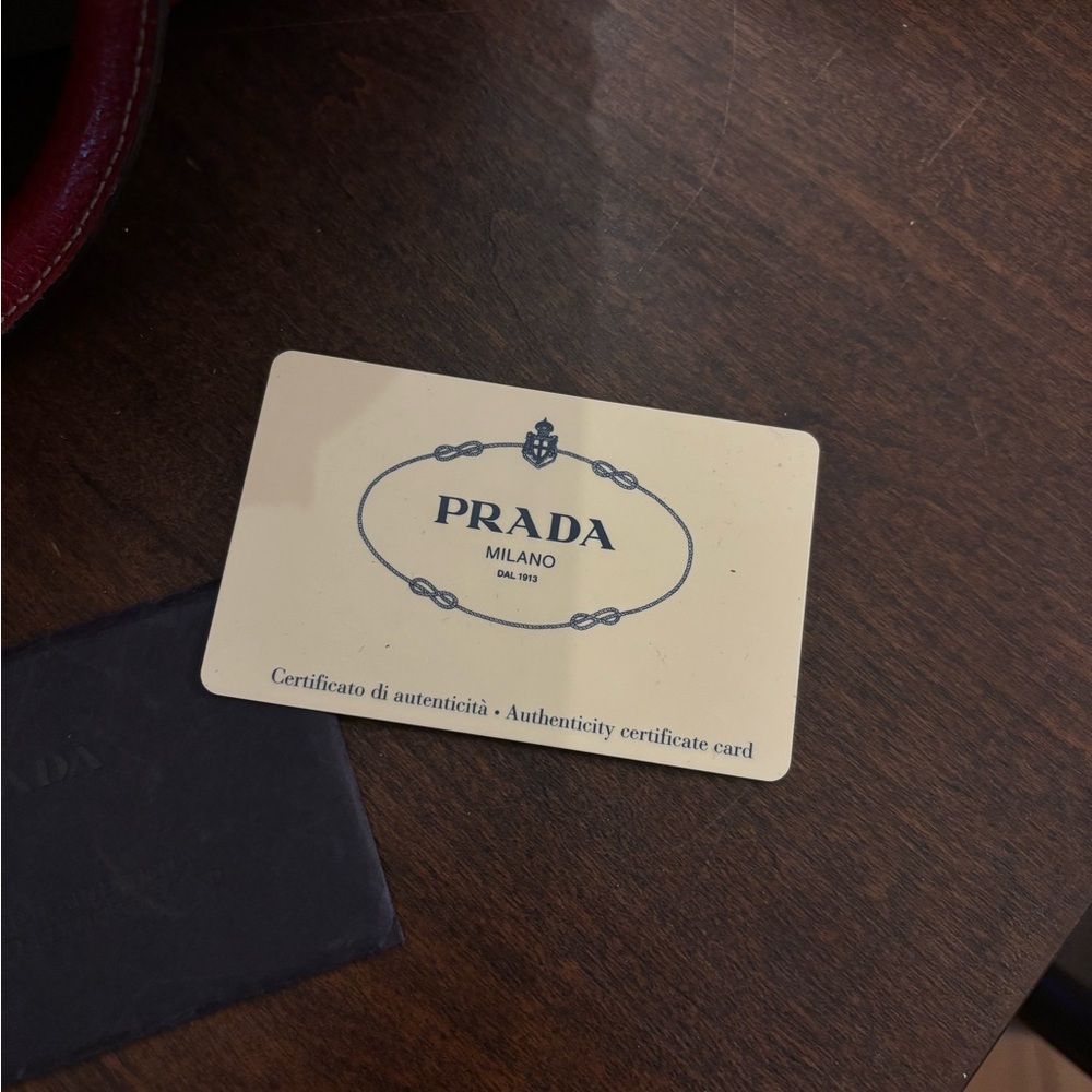Prada Red and Brown Leather & Canvas Satchel 100% Authentic - Picture 9 of 15